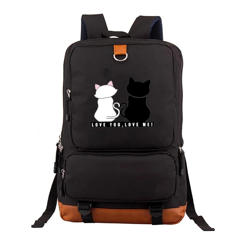 Love You Love Me, сумка для ноутбука для мужчин и женщин с принтом кошки, Eastpack, рюкзак для колледжа, школьная сумка для подростков, на заказ, повседневный рюкзак, рюкзаки - Цвет: 807-ff-1205-1