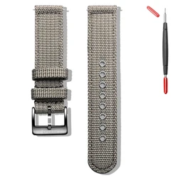 Hemsut Premium Nylon Quick Release Waterproof Watch Bands - 24mm (Gray)