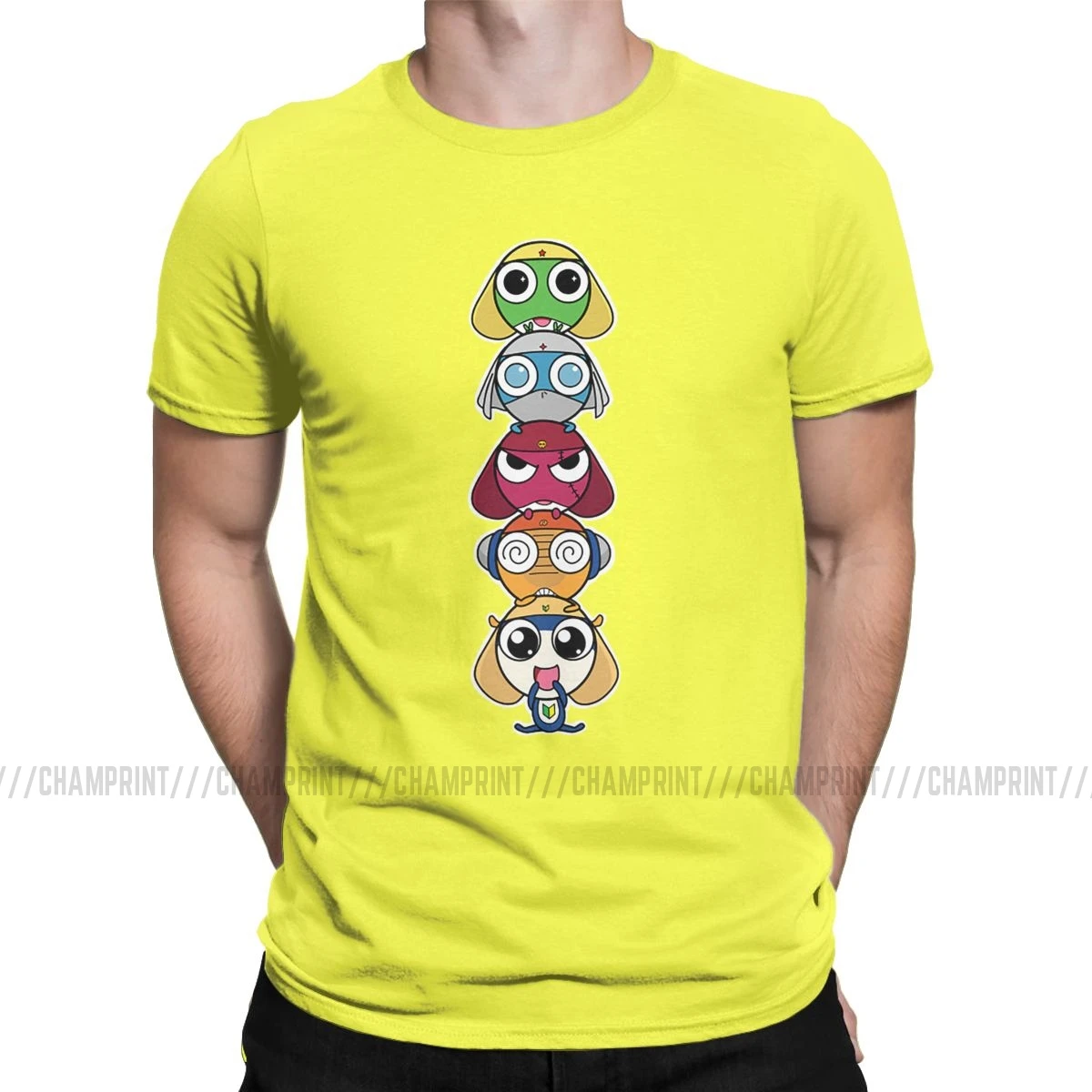Leap Frogs In футболки на космическую тематику для мужчин Keroro мультфильм забавные хлопковые футболки с круглым вырезом короткий рукав Футболка подарок идея Топы - Цвет: Цвет: желтый