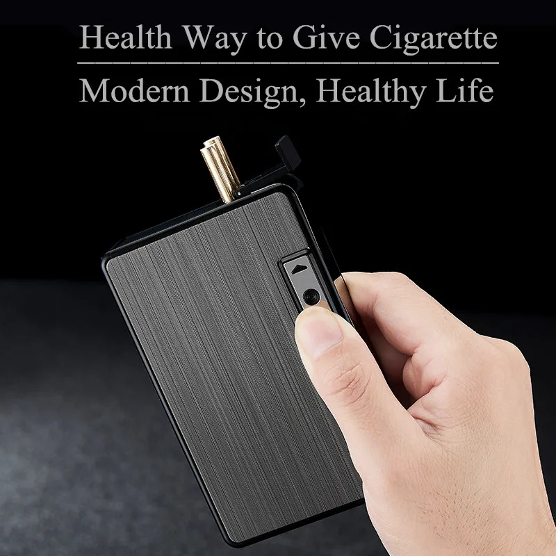 Waterproof Metal Cigarette Case with Lighter USB Plasma Arc Lighter Automatic Tobacco Box Holder Windproof Turbo Coil Lighters