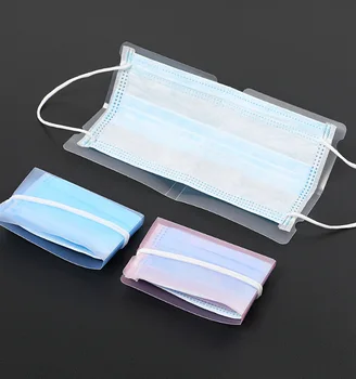 

10PCS Foldable Mask Storage clip case Box Recycled Dustproof Face mask Folder Container Case Dust Masks Bag Organizer Portable