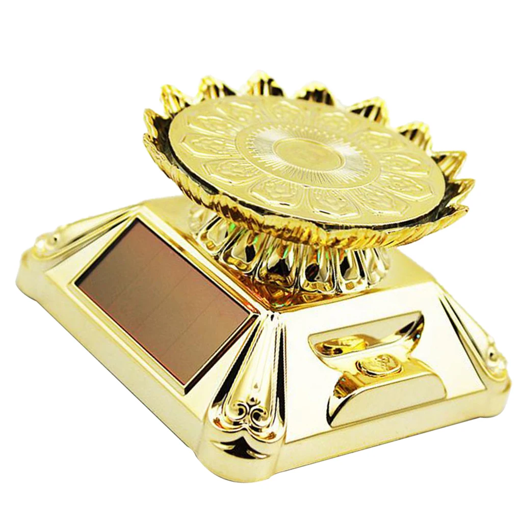 Golden Lotus Tray Солнечный дисплей Стенд поворотный стол вращающийся стенд светодиодный для ювелирных часов держатель - Цвет: Golden Lotus Tray