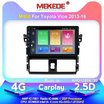 

MEKEDE M400 Car Radio Multimedia Video Player Navigation GPS Android 10.0 4+64G for Toyota Vios 2013-2016 steering wheel control