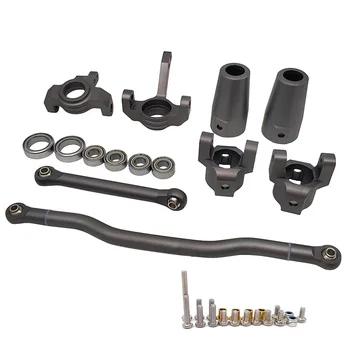 

RC 1/10 CAR Axial SCX10 Upgraded Accessories METAL Front Knuckle + Steering Link Rod + C Hub Carrier + Rear Axle Lock Out