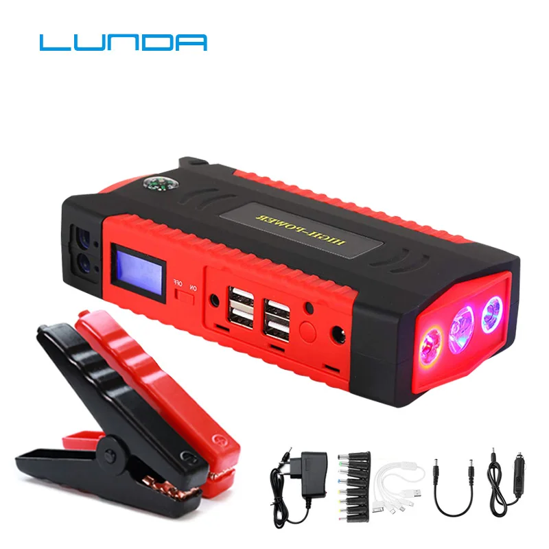 

82800mWh High Power Car Jump Starter 12V Portable Starting Device Power Bank Car Charger For Car Battery Booster Buster 4 USB