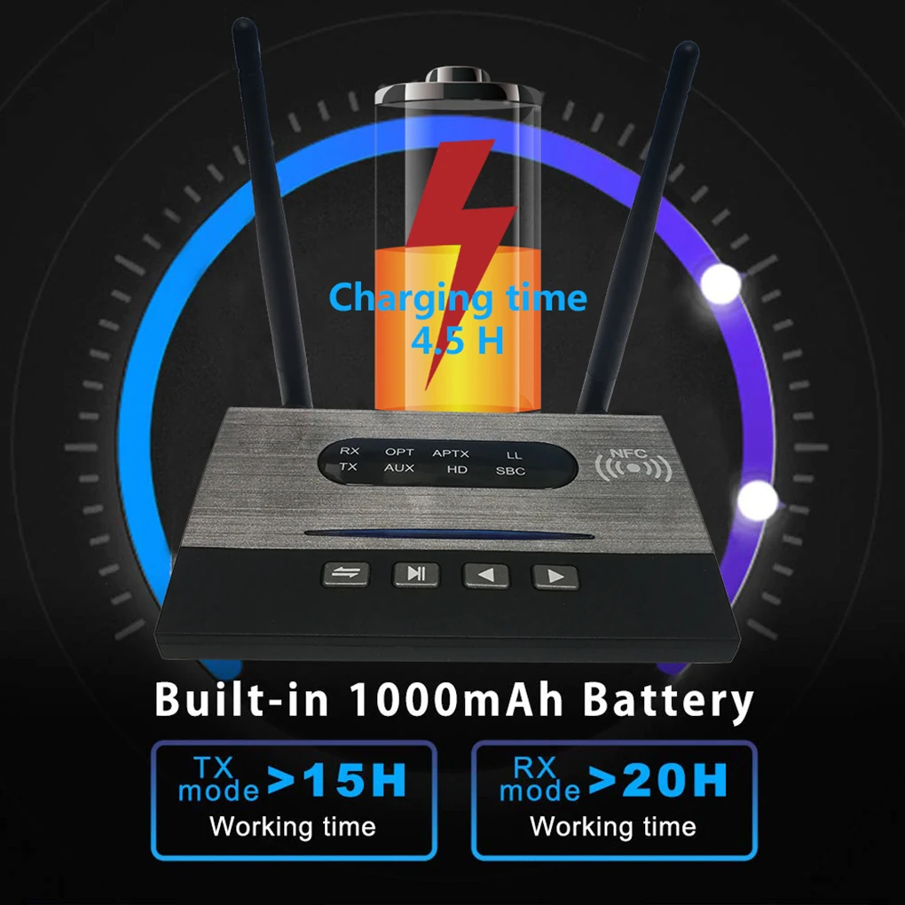 NFC 80 м длинный Диапазон Bluetooth 5,0 передатчик приемник низкая задержка HD Spdif RCA AUX 3,5 мм музыкальный аудио адаптер