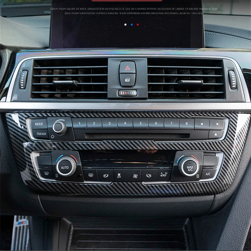 Carbon Fiber ABS Car Interior Console CD Panel Decorative Frame