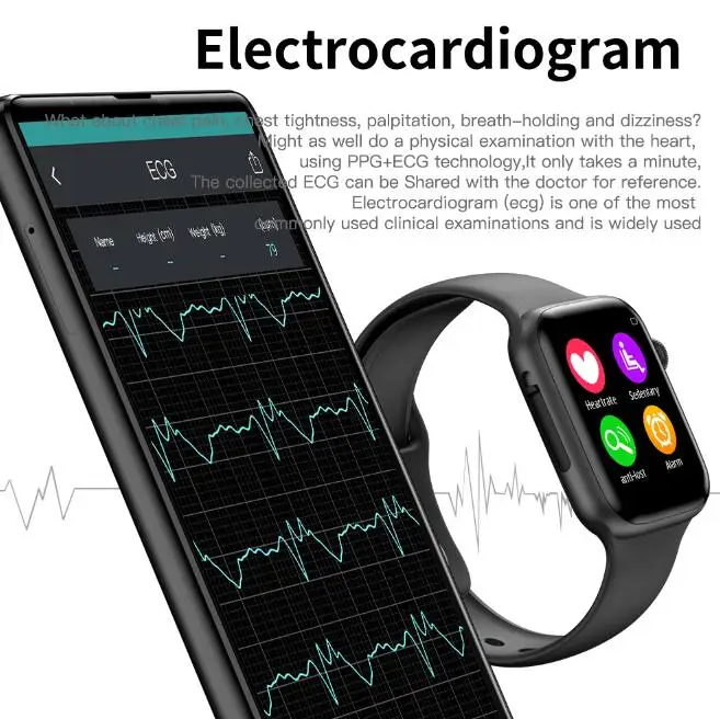 Смарт-часы W34 с Bluetooth и функцией вызова, ЭКГ, монитор сердечного ритма, умные часы для мужчин и женщин, для Android, iPhone, xiaomi, группа PK iwo 8 plus IWO 9