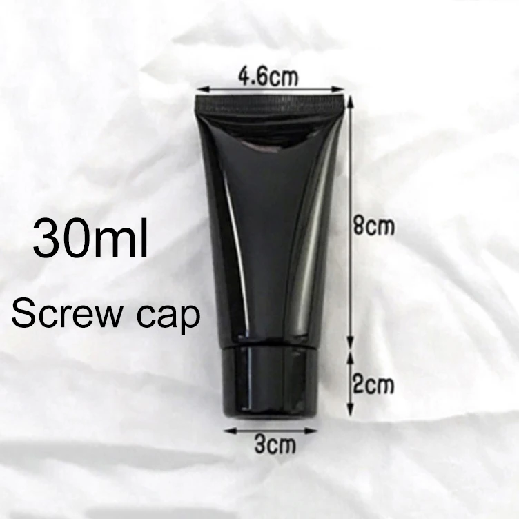30ml 10 мл, 30 мл, 50 мл, 100 мл, 200 г, черная пластиковая мягкая бутылочка, упаковка для лосьона и крема, пустой косметический контейнер - Цвет: 30ml
