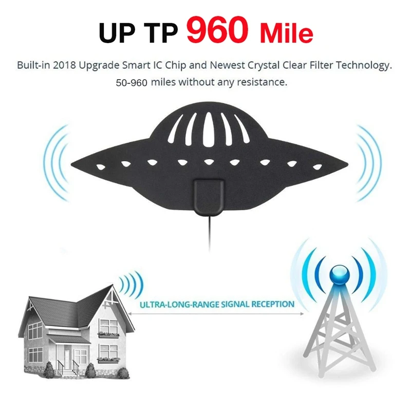 FFYY-UFO форма 960 км 4K HD ТВ антенна с приемником сигнала Усилитель 28дБ с высоким коэффициентом усиления цифровая ТВ антенна FM/VHF/UHF мини DVB-T
