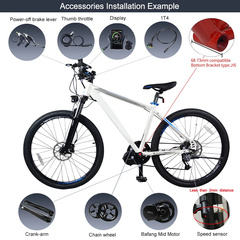 Bafang BBS02B 48V 750 Вт середине приводной двигатель 8fun BBS02 велосипедного электрического мотоцикла или электровелосипеда Conversion Kit мощный центральный для е-байка двигателя Новые