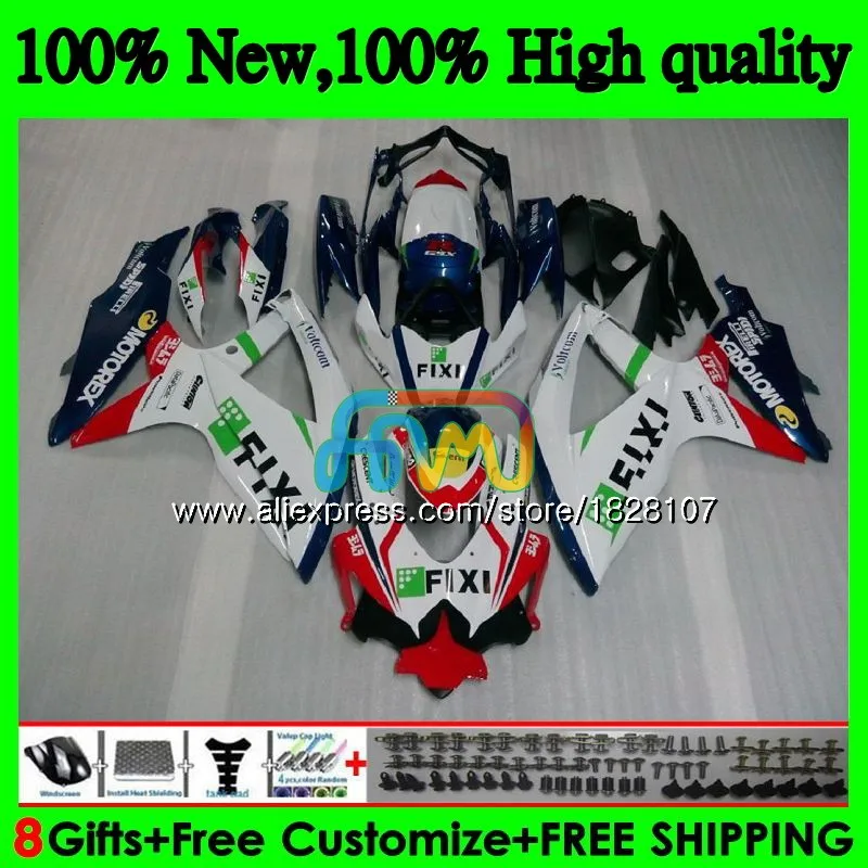 Комплект для SUZUKI GSXR 600 750 CC GSX R600 GSXR600 08 09 10 38BS. 12 GSX-R600 GSXR-750 K8 красный зеленый GSXR750 2008 2009 2010 обтекатель - Цвет: No. 1
