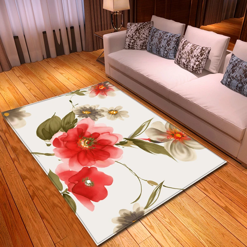 Скандинавский стиль 3D Florals коврик фланелевый пены памяти мягкие коврики для спальни коврики пасторальные ковры для гостиной