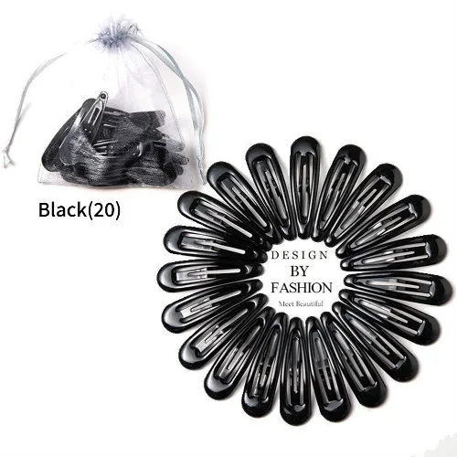 Black(20) Цветные, 40 шт., темные цвета, милые детские заколки, модные заколки для волос, металлические заколки, стильные аксессуары(с сумкой для хранения - Цвет: Black(20)