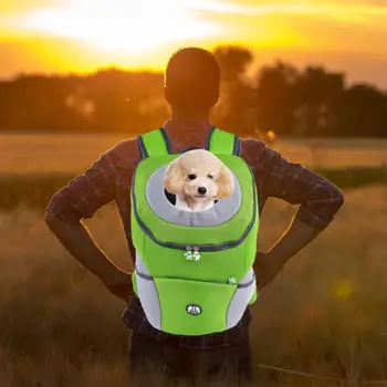 

XL Size Fashion Outdoor Pet Dog Cat Carrier Double Shoulder Bag Portable Travel Breathable Backpack Pet Supplies　