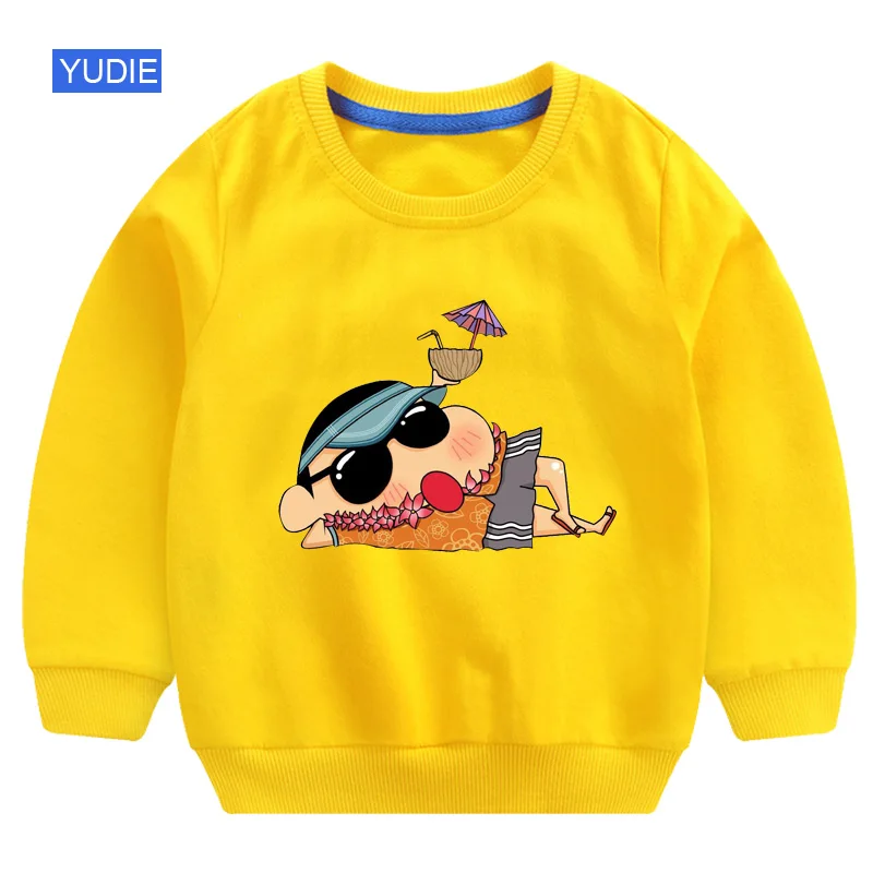 sweatshirt yellow Свитер для малышей; коллекция года; забавная белая осенняя одежда для девочек с героями мультфильмов; Сезон Зима; Новинка; Модный пуловер для маленьких девочек; толстовки; От 1 до 7 лет - Цвет: sweatshirt yellow