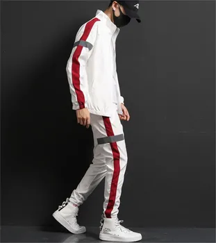 

Men Joggers Pants Hip Hop Sportswear Track Harem Unisex Streetwear Pant Side Stripe Men Sweatpants Loose Track Jogger