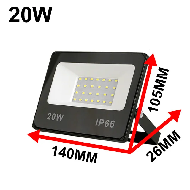 20W 10W 20W 30W 50W 100W Full Power Led Flood Light Outdoor Spotlight Led Projector Lamp IP66 Waterproof Floodlight Reflector Light - Испускаемый цвет: 20W