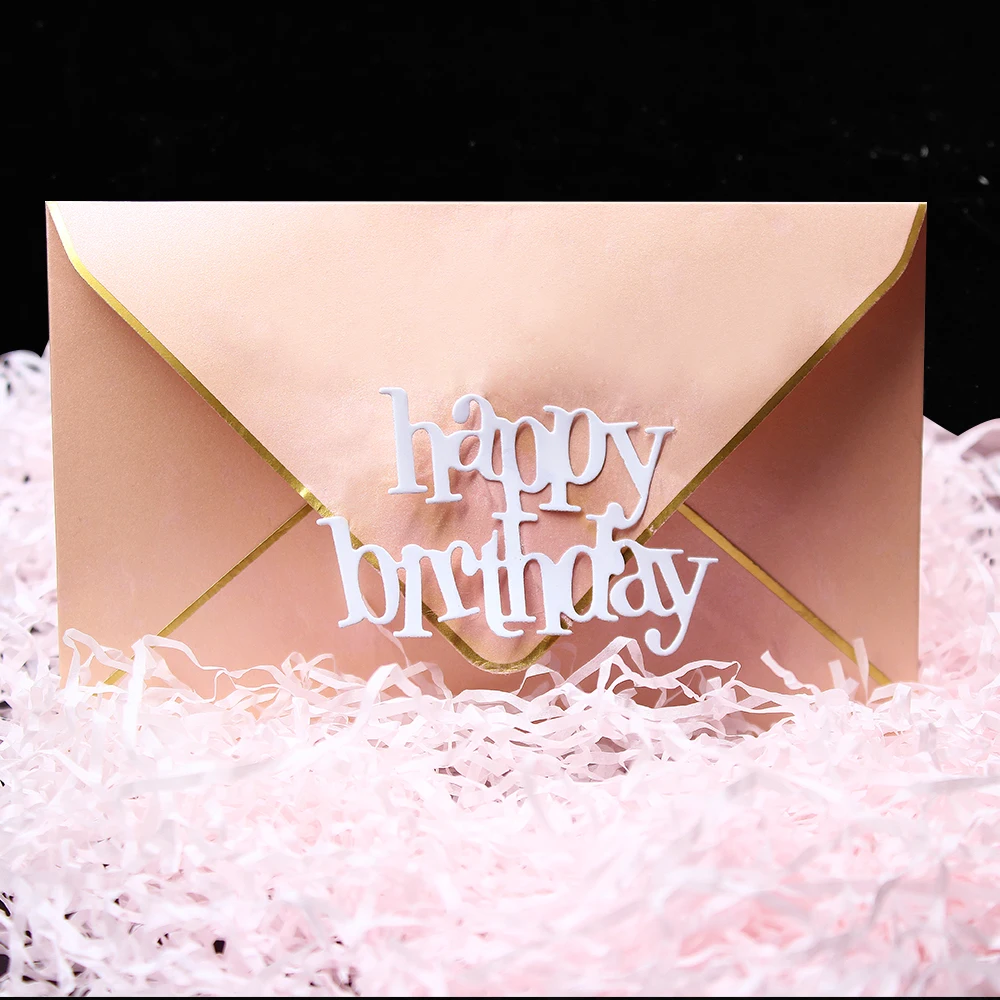 Новинка 2020 металлические Вырубные штампы с надписью Happy Birthday трафареты тиснением
