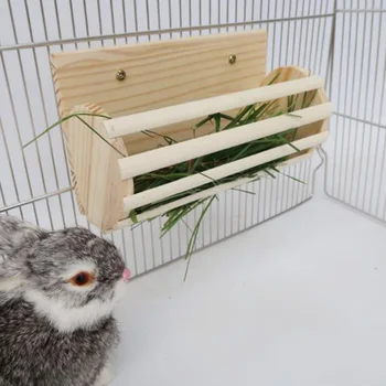 

Wooden Pet Hay Manger Rack Holder Hamsters Bunny Rabbit Food Dispenser Guinea Pigs Hamster Feeder Pet Supplies 25*12*15cm New