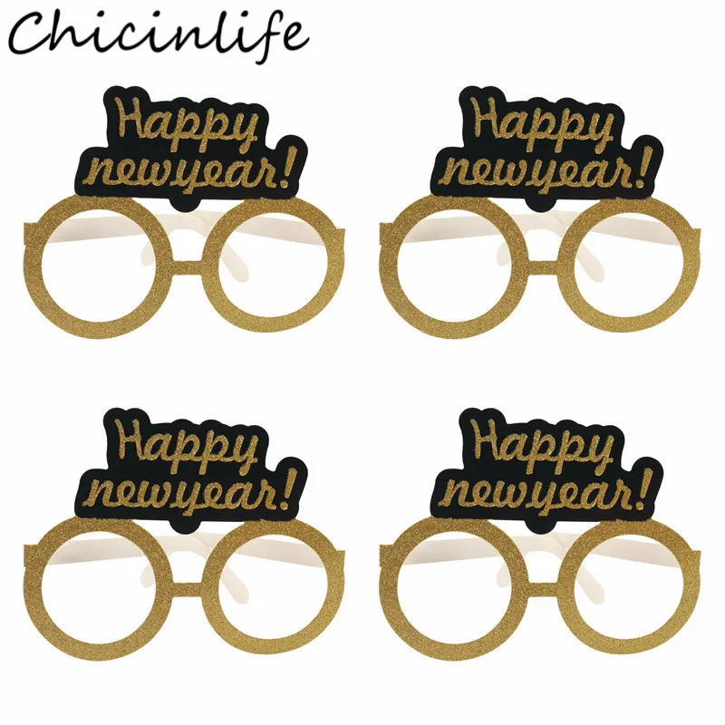 

5Pcs Happy New Year Paper Glasses Frame Celebration 2024 New Year Party Kids Adult PhotoBooth Props Anniversary Home Supplies