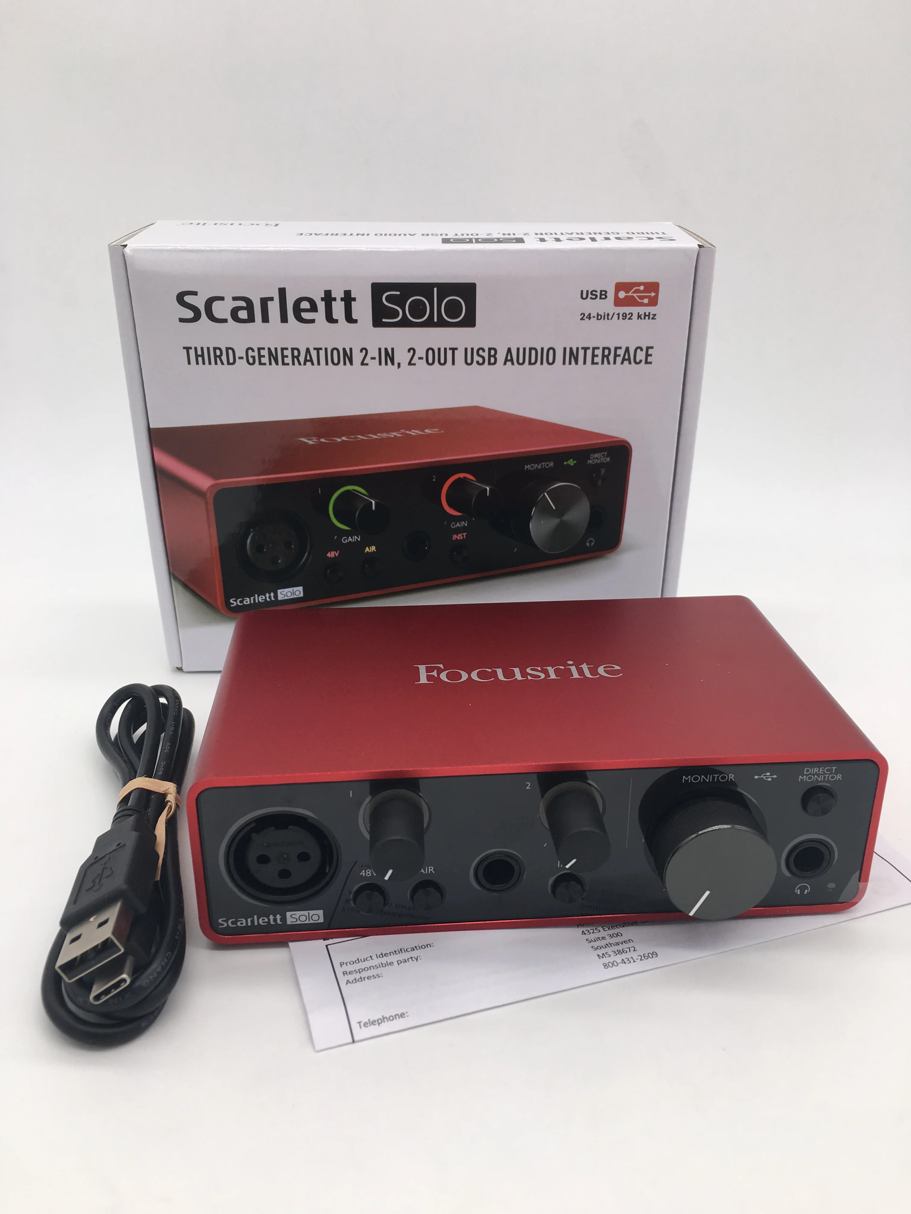 New Version Focusrite Scarlett Solo 3rd Gen 2 input 2 output