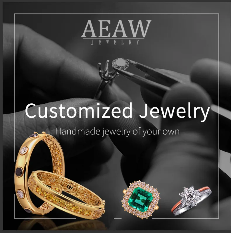 AEAW Customize Moissanite Rings for Women D color Ring Wedding Bride Engagement Fine Jewelry | Украшения и аксессуары