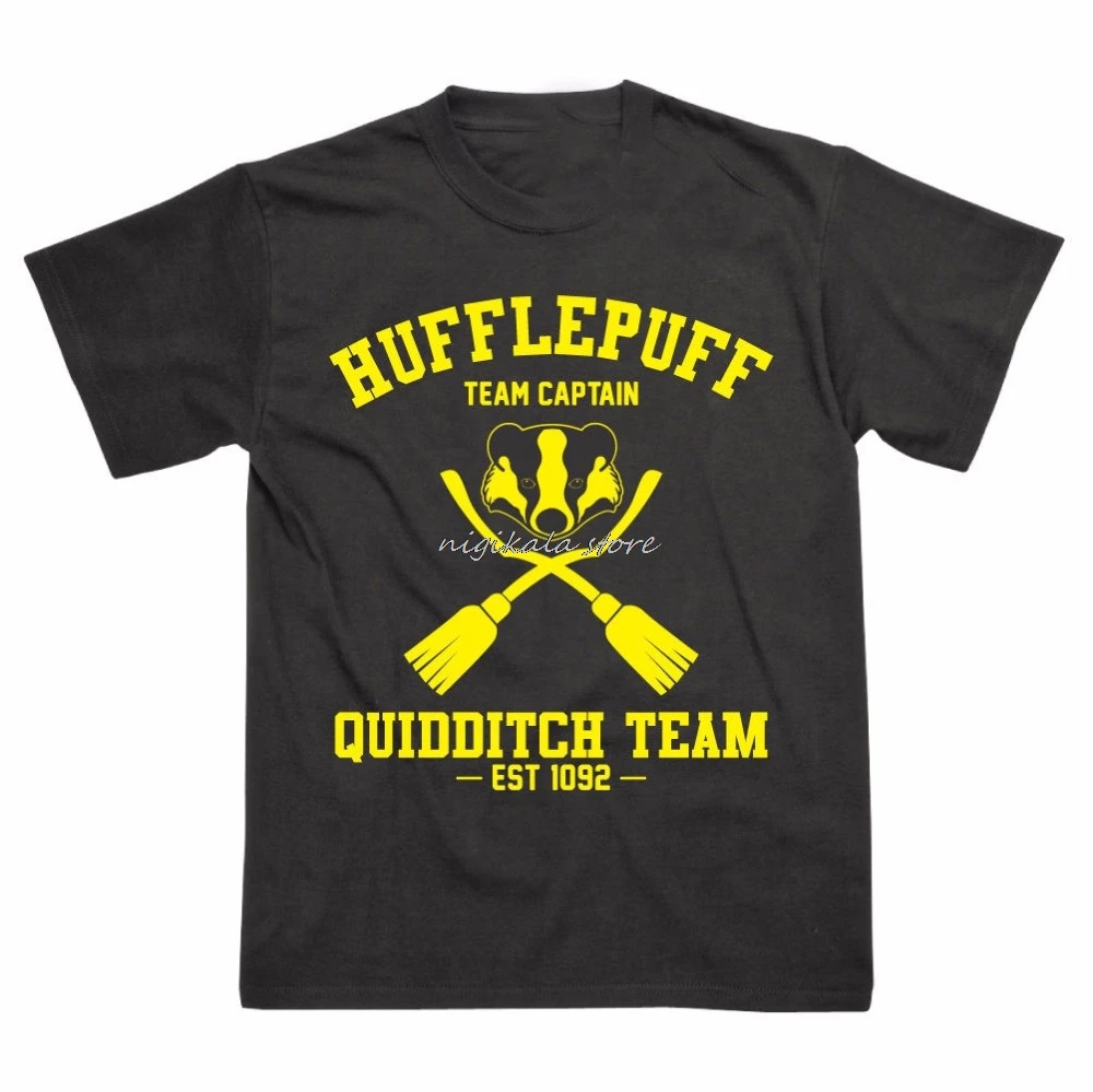 

New T Shirts Unisex Funny Tops Tee Basic Models Hufflepuff Quidditch Team Inspired Fashion T-Shirt Men Clothing