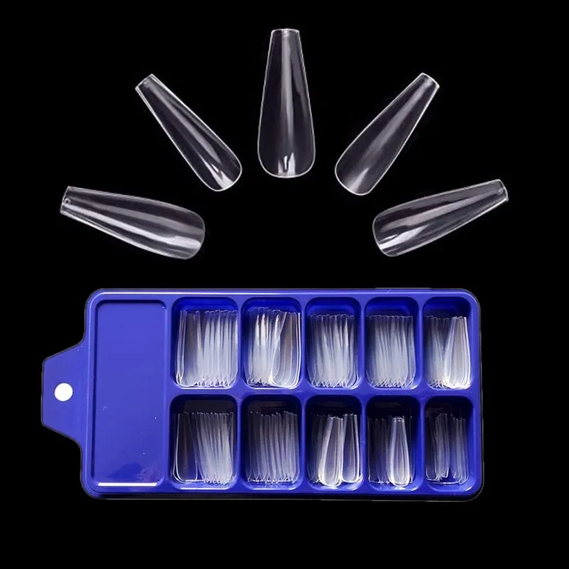 100 шт прозрачные/белые накладные ногти во французском стиле искусственные акриловые ногти инструменты для маникюра Накладные ногти - Цвет: Прозрачный
