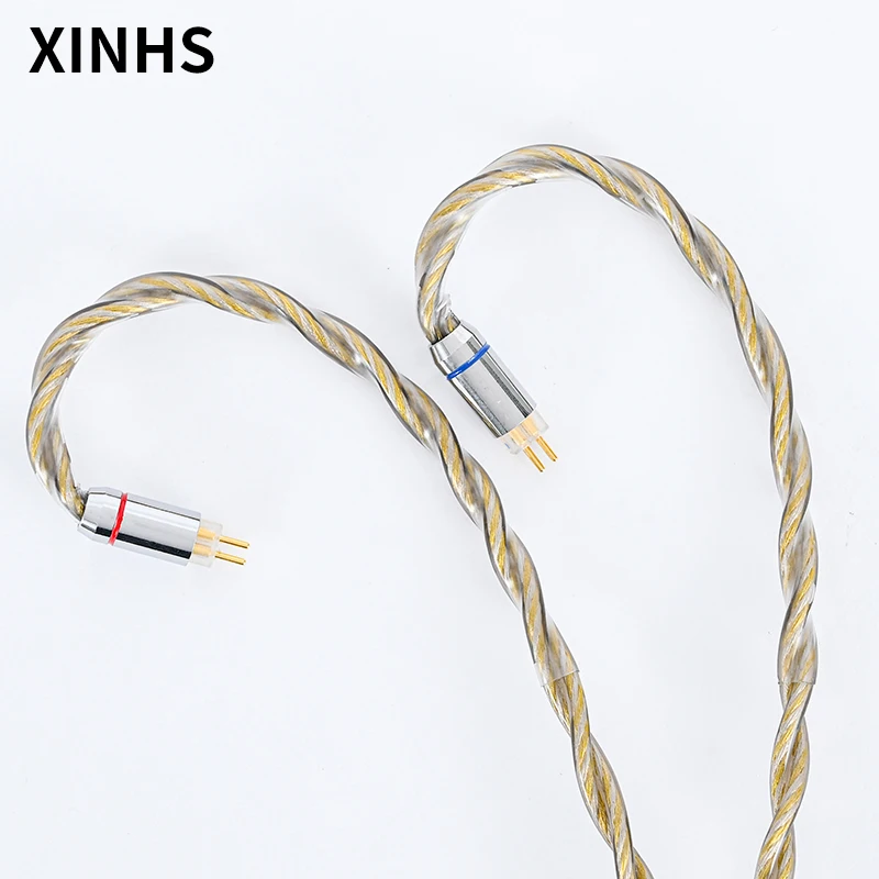 Xinhsearphones-cabo Misto de Substituição Atualização Dourado Prata Dourado Cabo Misto Mmcx 2pin Core Crystal Copper Hifi Audio Headphone Wire - Image 6
