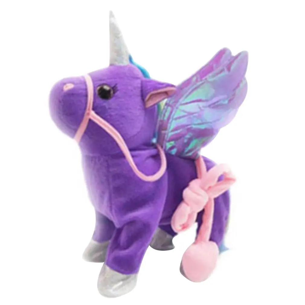 Милая кукла-единорог поводок Летающая лошадь может ходить может спеть плюшевые куклы для электрической плюшевая игрушка единорог подарок на день рождения ребенка