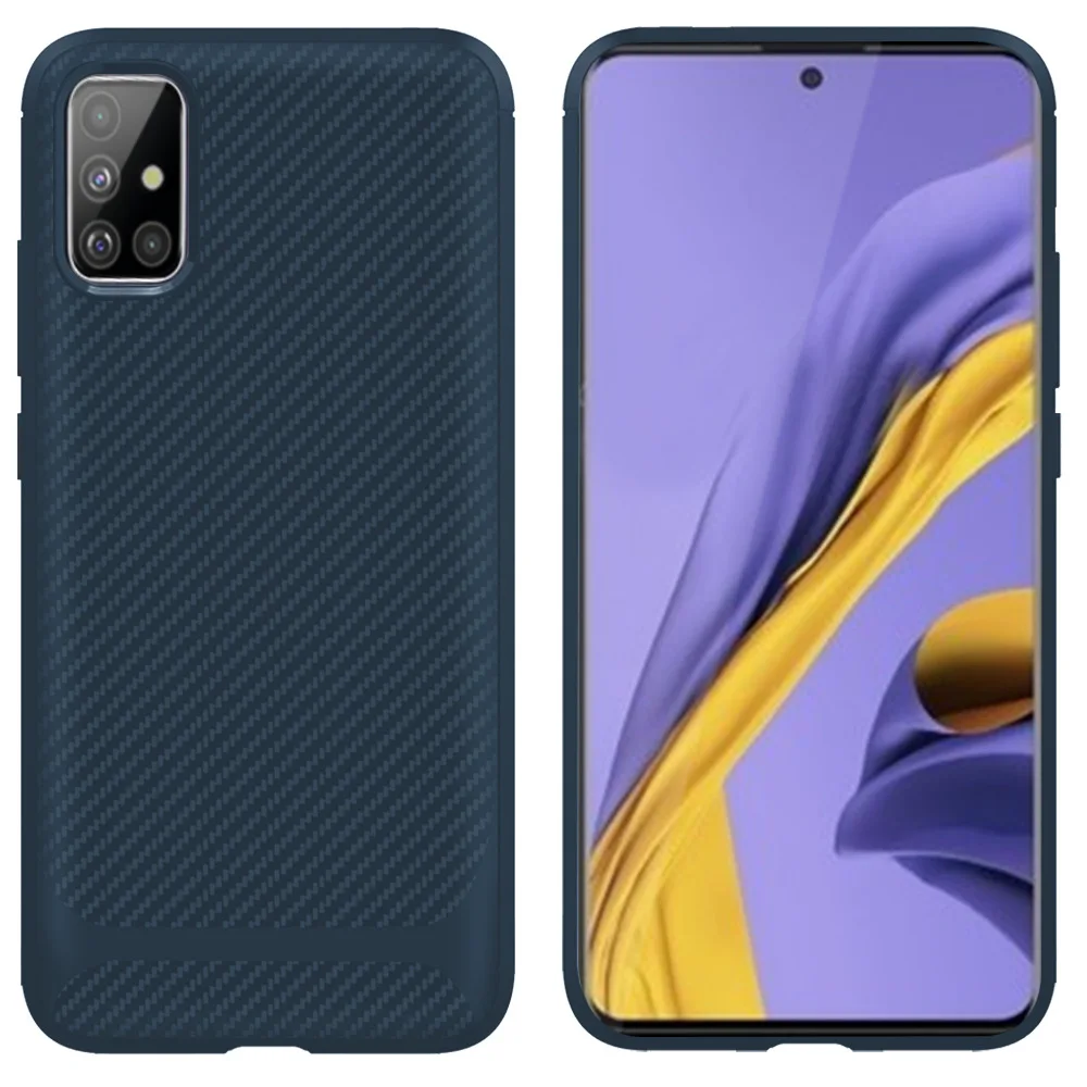 Тонкий ТПУ чехол для телефона samsung Galaxy A51 A71 A70s A20s m30s a90 силиконовый мягкий ударопрочный чехол из углеродного волокна