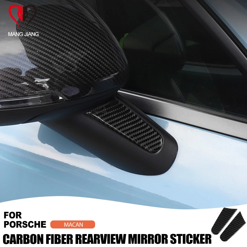 

For Porsche Macan Genuine Carbon Fiber Rearview Mirror Vehicle Decoration Anti-Scratch Epoxy Protector Sticker Cover Trim AUTO