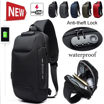 

New Multi-function Messenger Bag Men's Anti-theft Bag Men's Waterproof USB Charging Short-distance Travel Chest Bag
