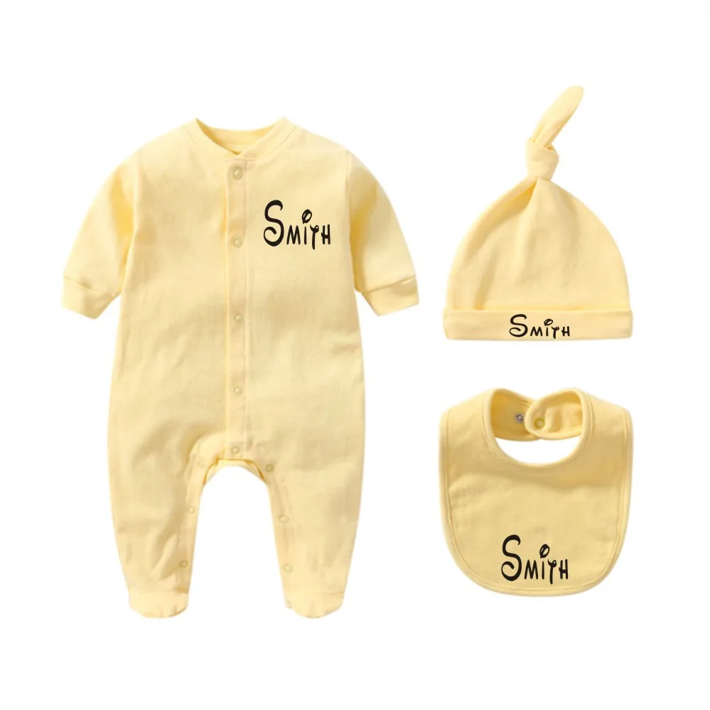 Traje De Baño De Regalo Personalizado Babygrow Pelele babero Sombrero Conjunto Set Recién Nacido 0-3