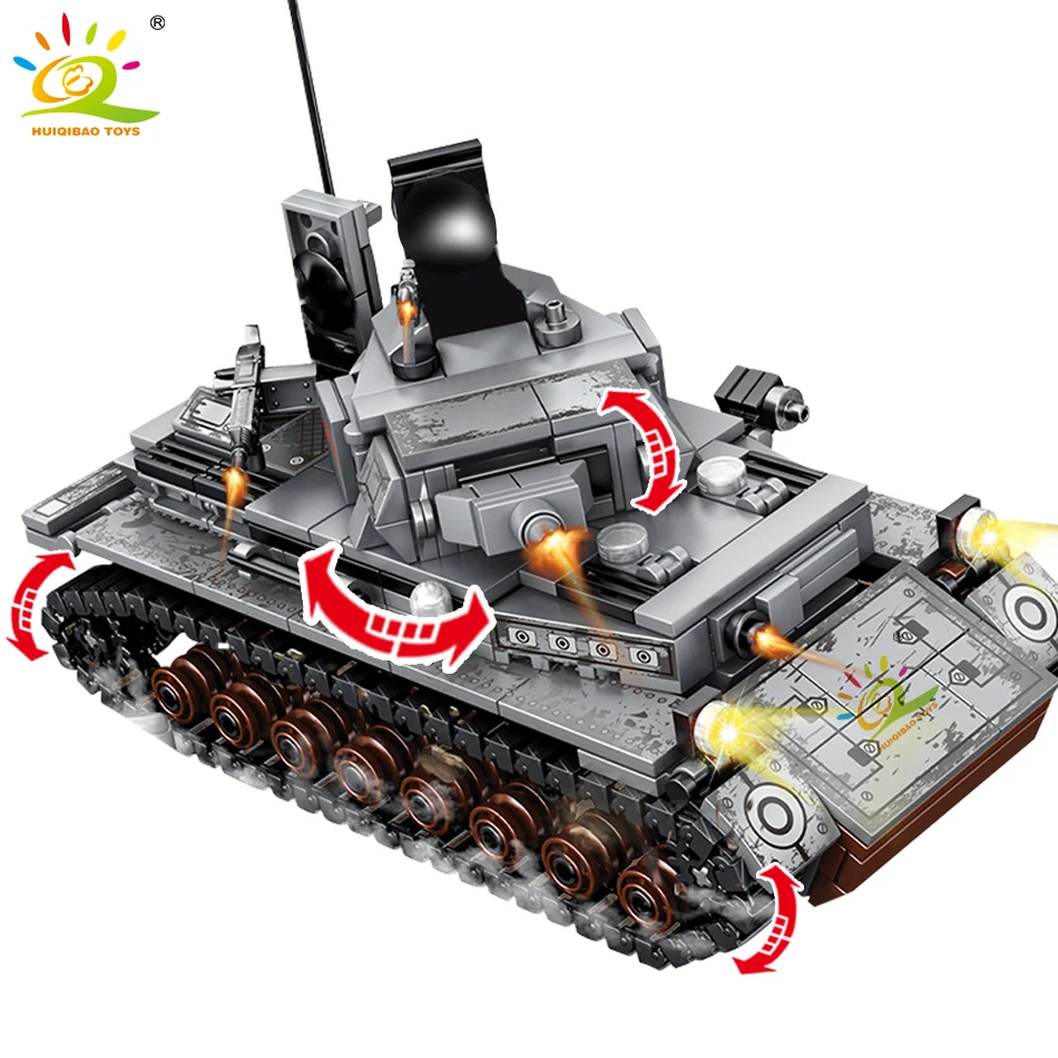 HUIQIBAO военные серии панзер колесница ракета трактор строительные блоки военный IV