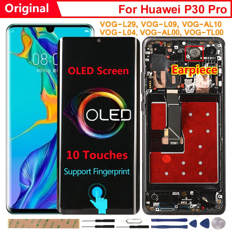 Оригинальный дисплей 6 47 дюйма для Huawei P30 Pro сменный ЖК-экран с поддержкой