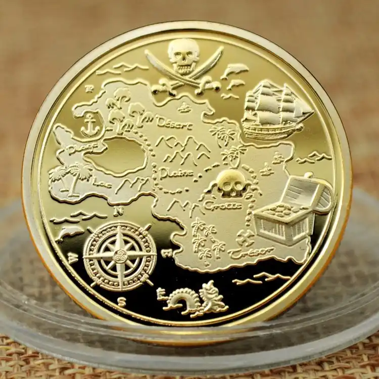 paris eiffel tower pirate 24k real gold electroplated commemorative medal coin badge non currency coins aliexpress aliexpress