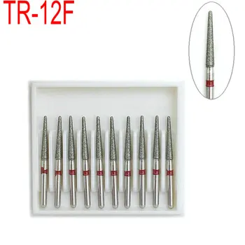 

10pcs Dental Diamond FG High Speed Burs for Teeth Polishing Taper Round End Shape Burs Polishers TR-12F