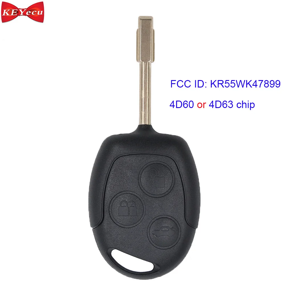 KEYECU KR55WK47899 Remote Key Fob for Ford Focus Transit Connect 2010 2011 2012 2013 433MHz 4D60/ 4D63 FO21 164-R8042 164-R8039