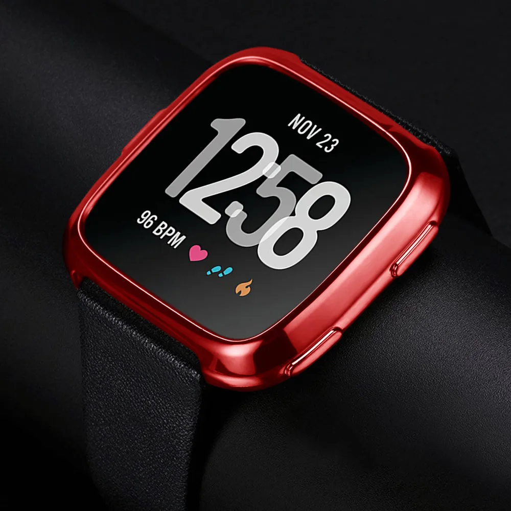 Для Fitbit Versa силиконовый чехол из ТПУ Смарт-часы с защитой от царапин, защитная оболочка для экрана, Ультратонкий Мягкий чехол, спортивный ремешок