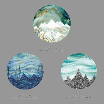 

Mountain Heat Vinyl Printed Landscape Patch PVC Thermal Transfer Iron On Patches Cartoon Patches For Clothing Washable Decor