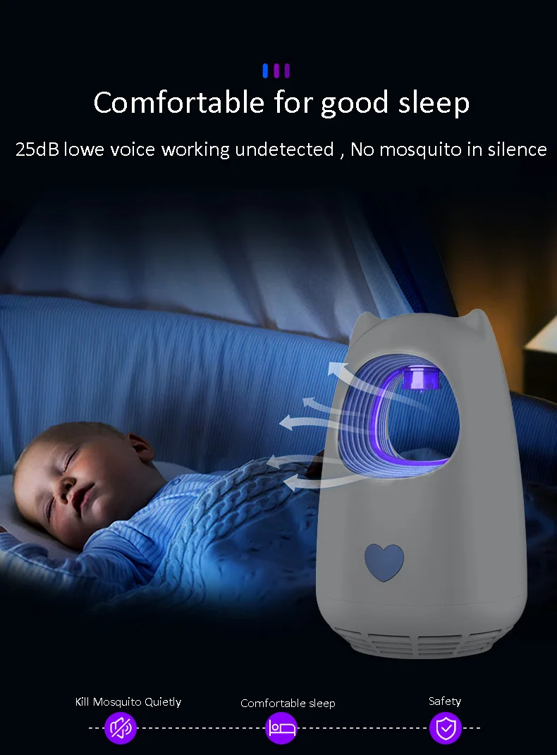 Лампа убийца от комаров электрическая имитирующая дыхание|Ловушки| |