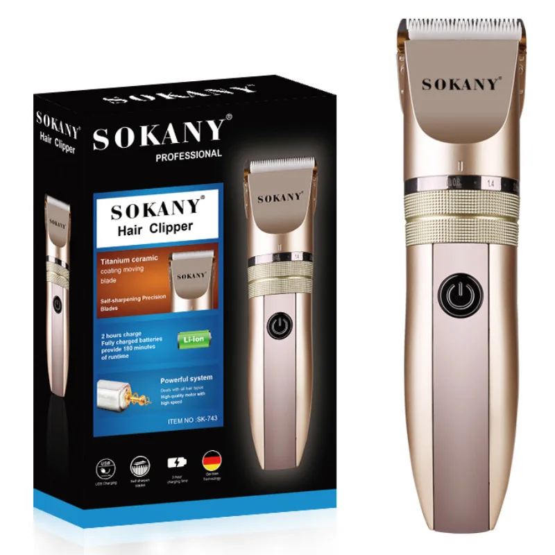Rechargeable hair trimmer for men grooming electric beard & hair clipper adjustable edge & cutting machine haircut 100-240V