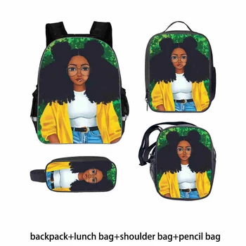 

African Black Queen Girl Backpack Children School Bags For Girls Canvas SchoolBag Fashion Kids Backpacks Cute Mochila