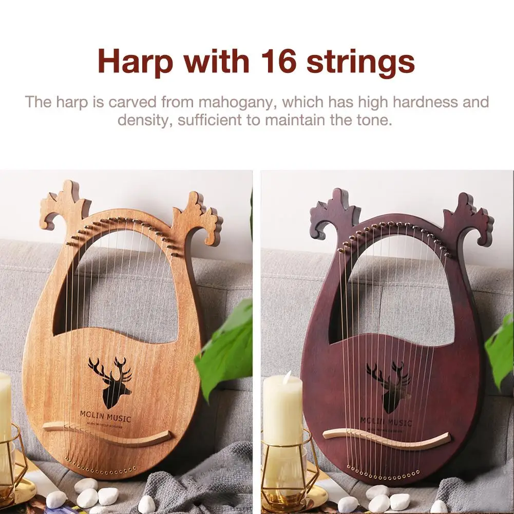 16 Note Lyre harp набор жесткий из красного дерева жесткий портативный с тюнинговым ключом черная сумка для хранения арфа Набор идеальный подарок для друзей# Y2
