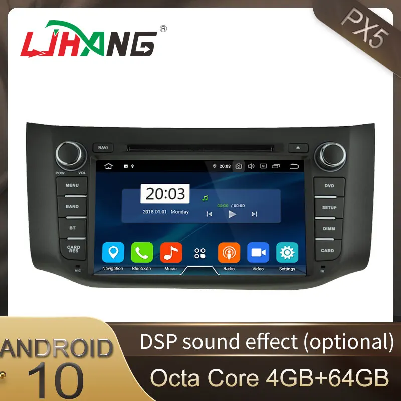 LJHANG 8 дюймов Android 10 машинный DVD проигрыватель для NISSAN Sentra Sylphy B17 PULSAR WI-FI GPS Navi 2 Din