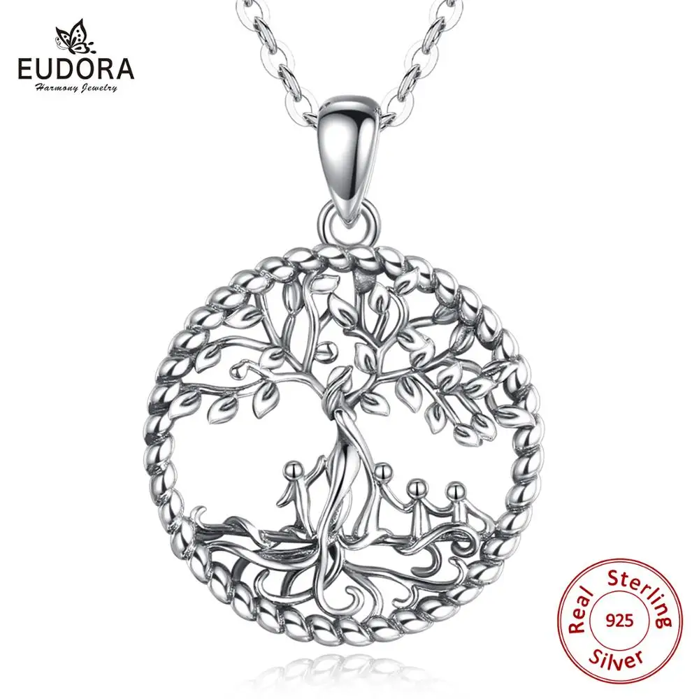 Ожерелье EUDORA из стерлингового серебра с изображением дерева жизни женское и