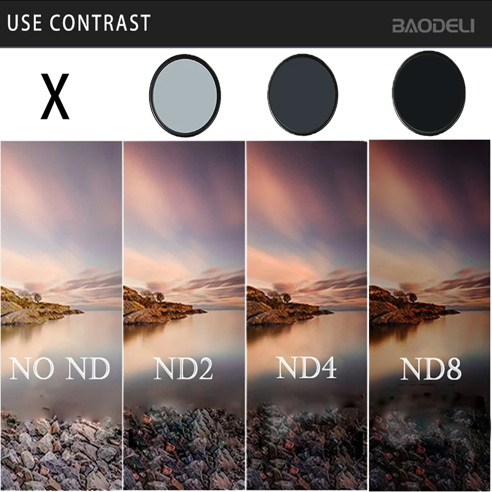 Filtro Nd 2 4 8 Filter 49-82Mm for Canon m50 90d 250d Nikon d3500 coolpix p900 p1000 Sony a6000 uv filter,camera lens filter,variable nd filter,photography filter