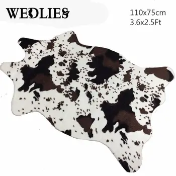 

Cow Print Rug Faux Cowhide Rug Animal Pattern Carpet For Bathroom Living Room Skins Doormat Home Textile Black White
